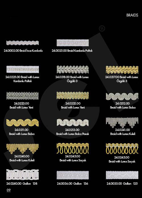 Braids- Gallons - Curtain Accessories