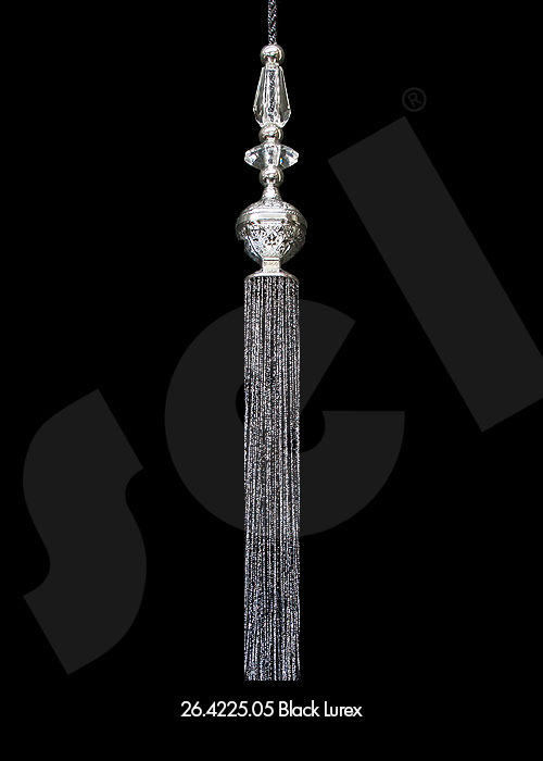 Ornament Tassel Azur Black Lurex - Curtain Accessories