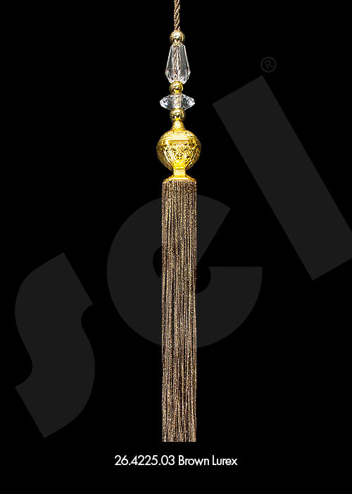 Ornament Tassel Azur Brown Lurex - Curtain Accessories