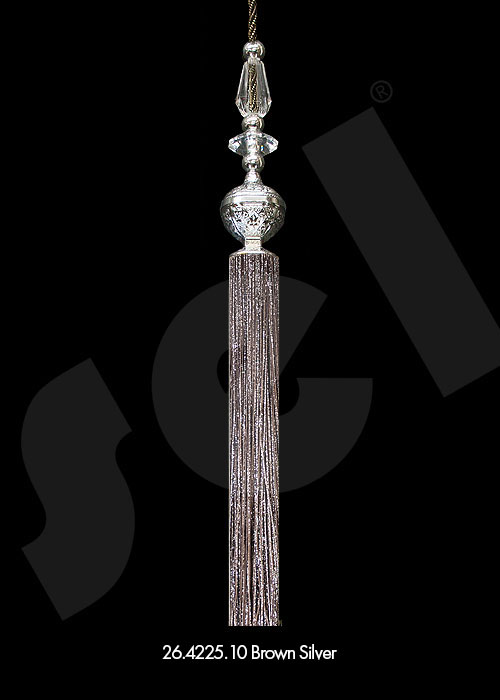 Ornament Tassel Azur Brown Silver - Curtain Accessories