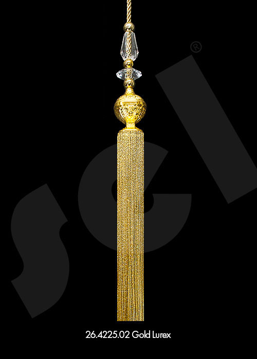 Ornament Tassel Azur Gold Lurex - Curtain Accessories