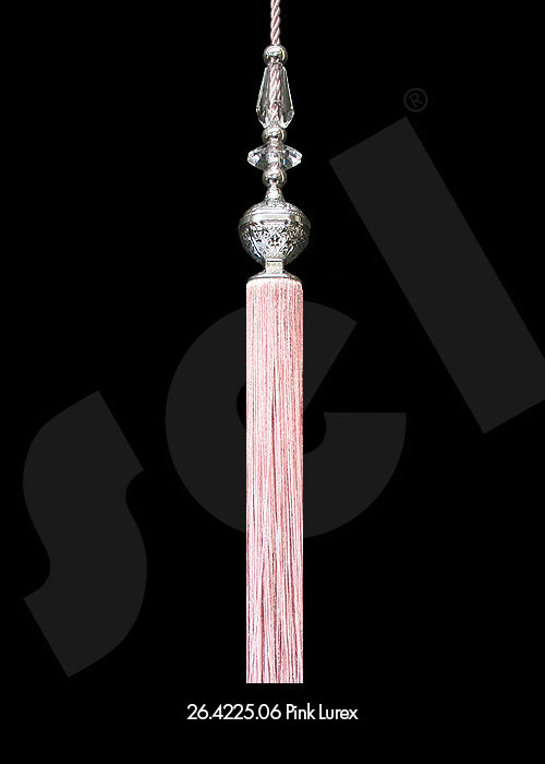 Ornament Tassel Azur Pink Lurex - Curtain Accessories