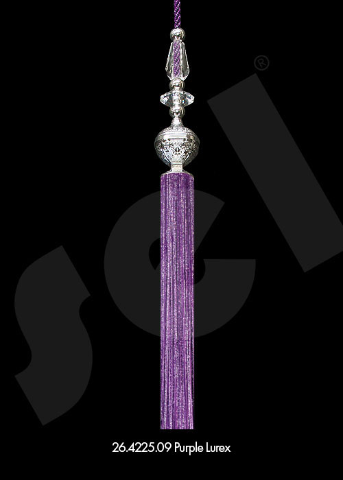 Ornament Tassel Azur Purple Lurex - Curtain Accessories