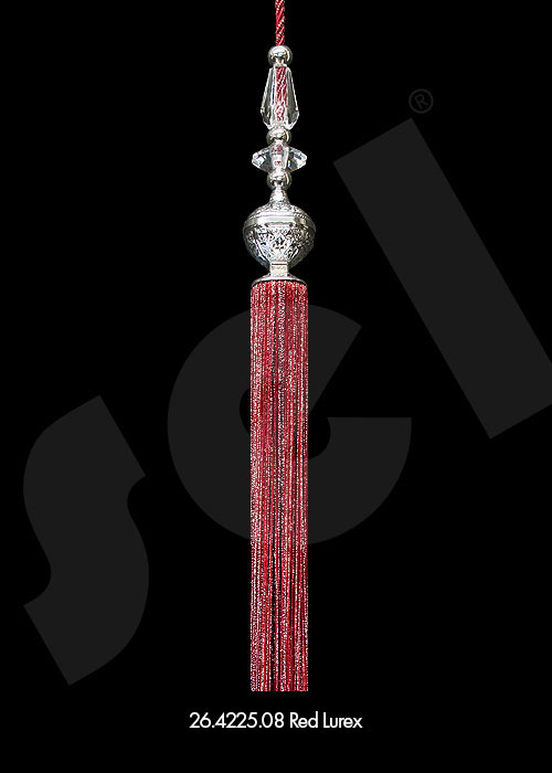 Ornament Tassel Azur Red Lurex - Curtain Accessories
