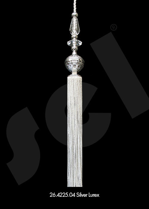 Ornament Tassel Azur Silver Lurex - Curtain Accessories