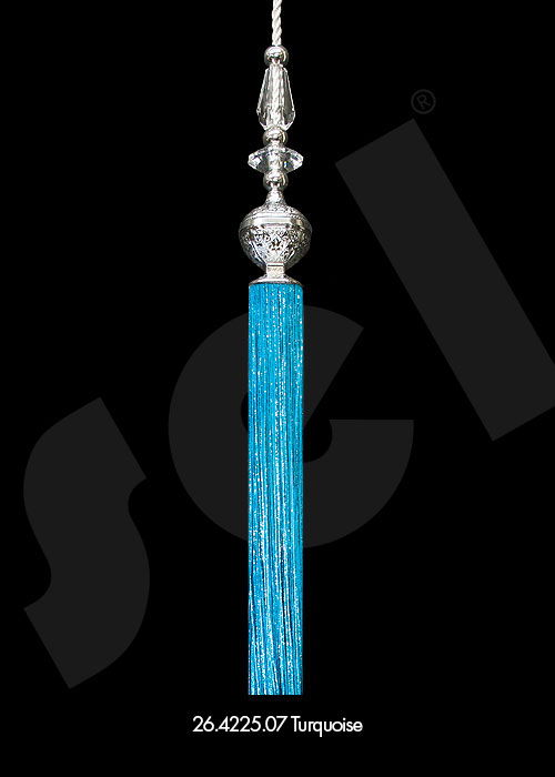Ornament Tassel Azur Turquoise Lurex - Curtain Accessories