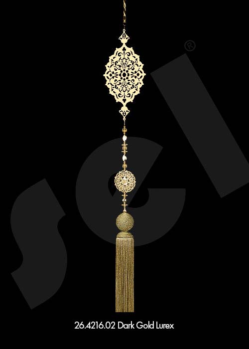 Ornament Tassel Dantel Dark Gold Lurex - Curtain Accessories