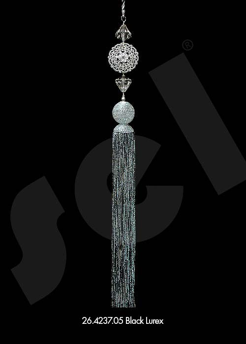 Ornament Tassel Diamond Black Lurex - Curtain Accessories
