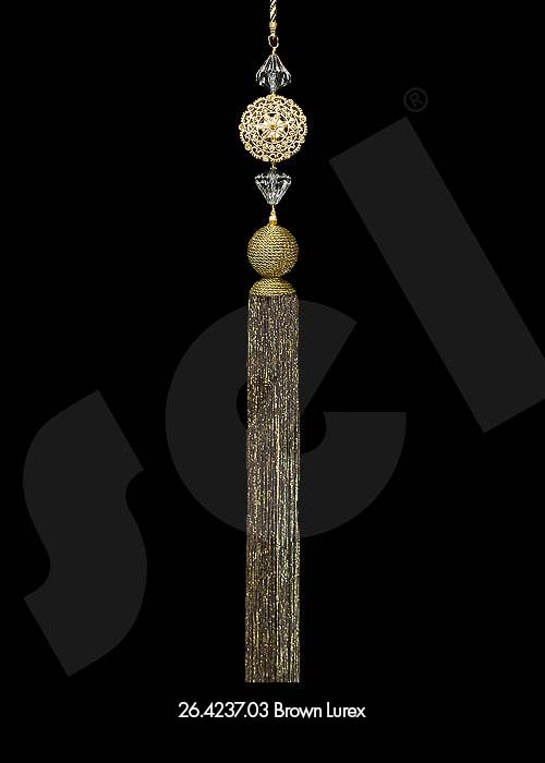 Ornament Tassel Diamond Brown Lurex - Curtain Accessories