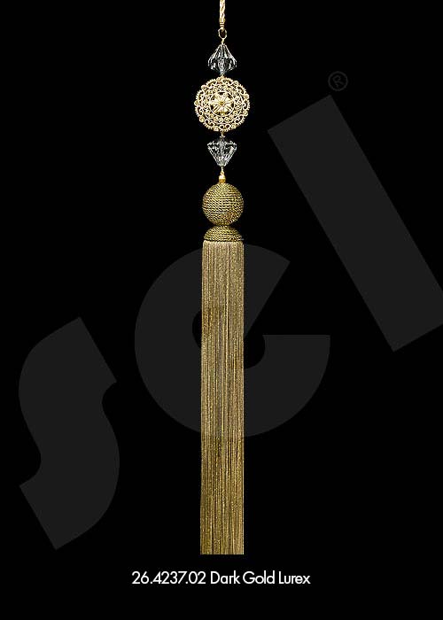 Ornament Tassel Diamond Dark Gold Lurex - Curtain Accessories