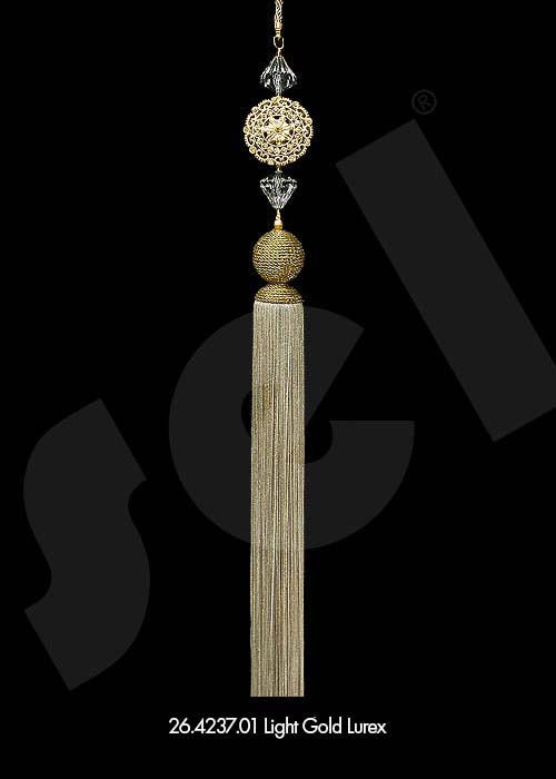 Ornament Tassel Diamond Light Gold Lurex - Curtain Accessories