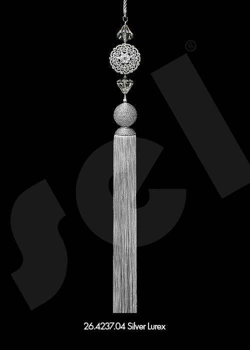 Ornament Tassel Diamond Silver Lurex - Curtain Accessories