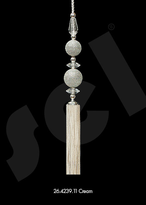Ornament Tassel Double Ball Cream - Curtain Accessories 