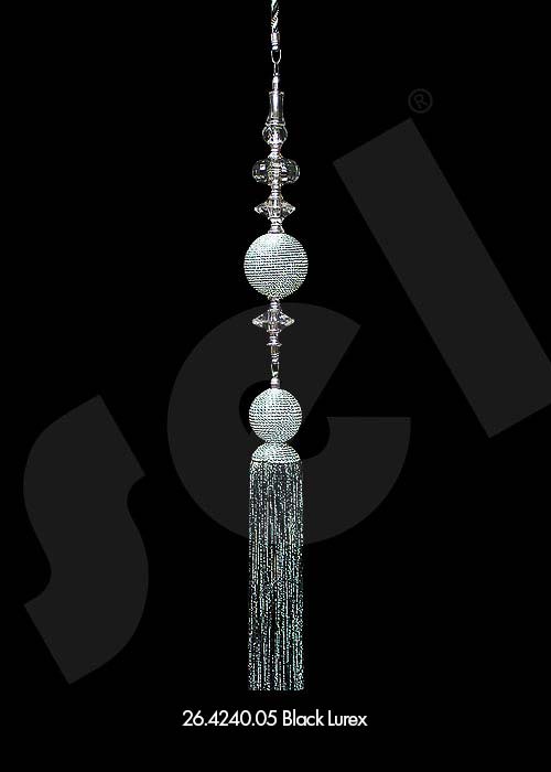 Ornament Tassel Eiffel Black Lurex - Curtain Accessories