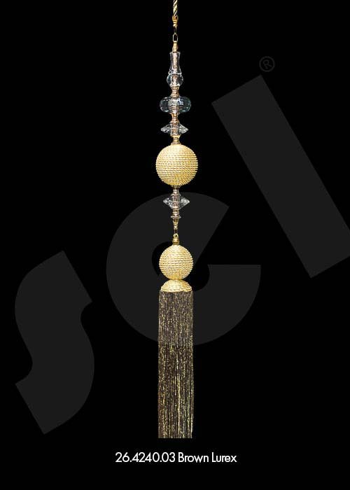 Ornament Tassel Eiffel Brown Lurex - Curtain Accessories