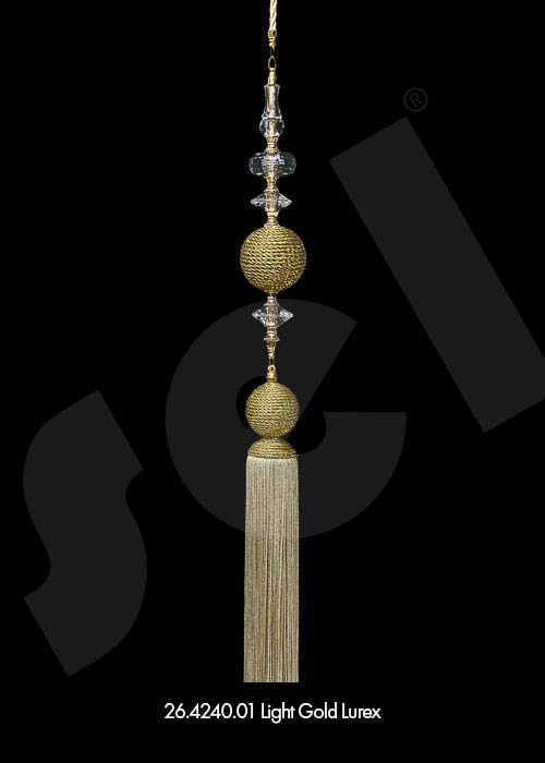 Ornament Tassel Eiffel Light Gold Lurex - Curtain Accessories