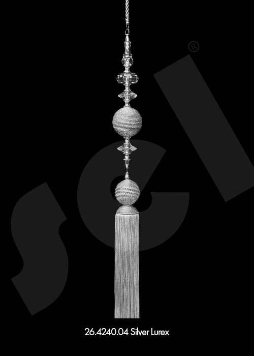Ornament Tassel Eiffel Silver Lurex - Curtain Accessories