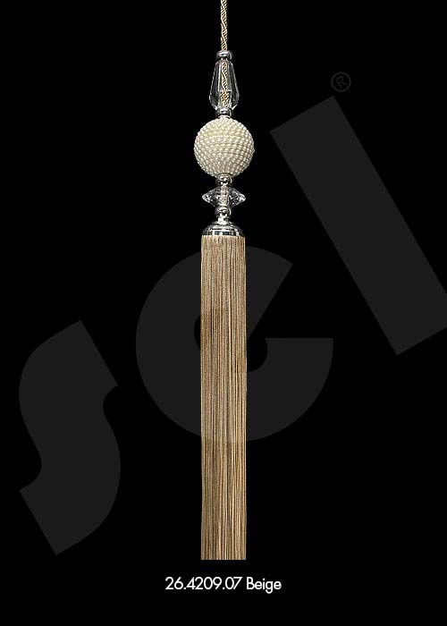 Ornament Tassel İncili Beige - Curtain Accessories