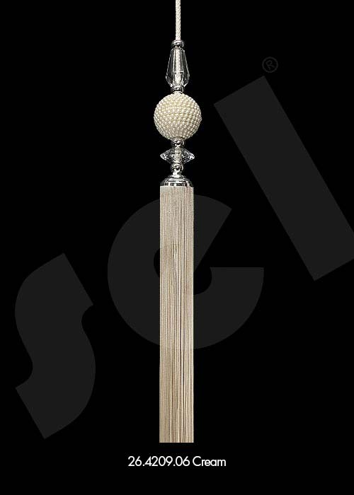 Ornament Tassel İncili Cream - Curtain Accessories
