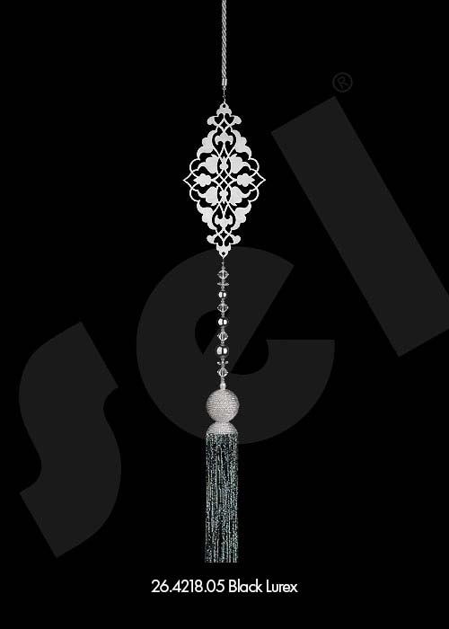 Ornament Tassel Lale Black Lurex - Curtain Accessories