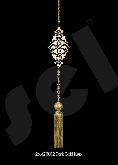 Ornament Tassel Lale Dark Gold Lurex - Curtain Accessories