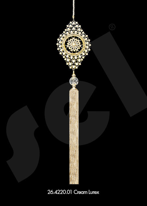 Ornament Tassel Pearly Elegant Cream Lurex - Curtain Accessories