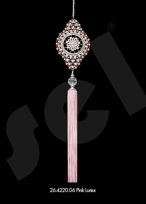 Ornament Tassel Pearly Elegant Pink Lurex - Curtain Accessories