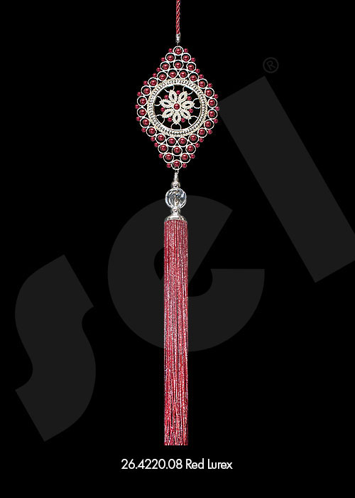 Ornament Tassel Pearly Elegant Red Lurex - Curtain Accessories