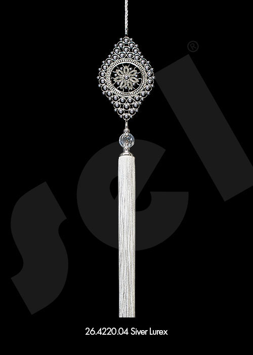 Ornament Tassel Pearly Elegant Silver Lurex - Curtain Accessories