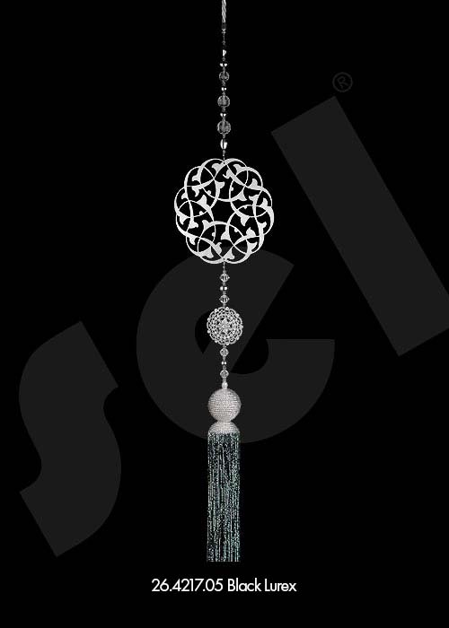 Ornament Tassel Safir Black Lurex - Curtain Accessories