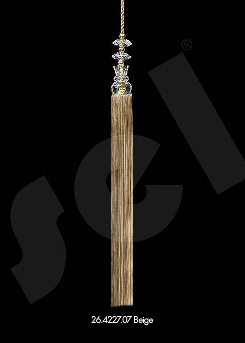 Ornament Tassel Şeffaf Kafalı Beige - Curtain Accessories