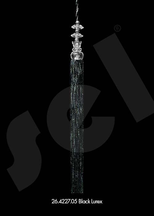 Ornament Tassel Şeffaf Kafalı Black Lurex - Curtain Accessories