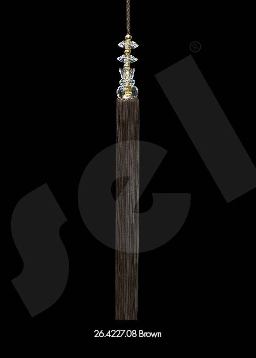 Ornament Tassel Şeffaf Kafalı Brown - Curtain Accessories