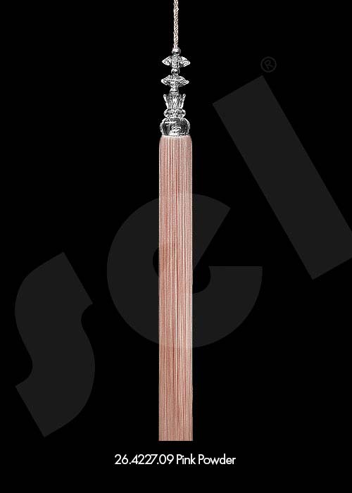 Ornament Tassel Şeffaf Kafalı Pink Powder - Curtain Accessories