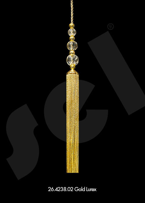 Ornament Tassel Triple Ball Gold Lurex - Curtain Accessories