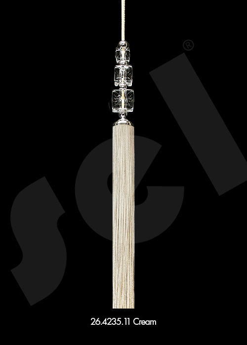 Ornament Tassel Triple Cubic Stone Cream - Curtain Accessories