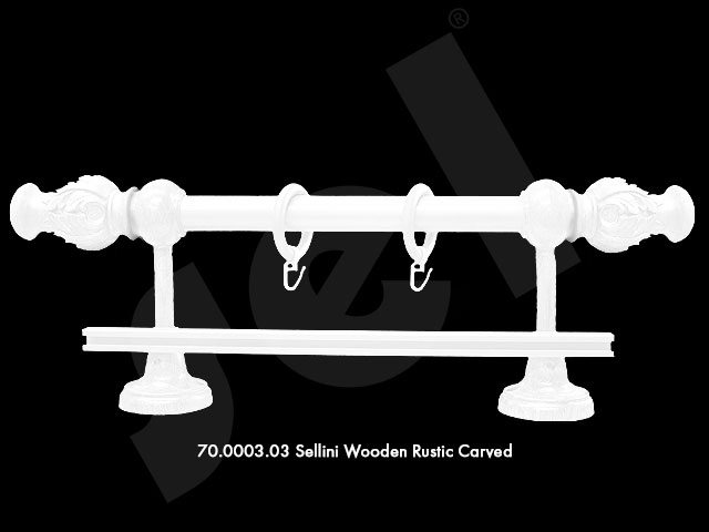 Sellini Wooden Rustic Carved - Curtain Accessories