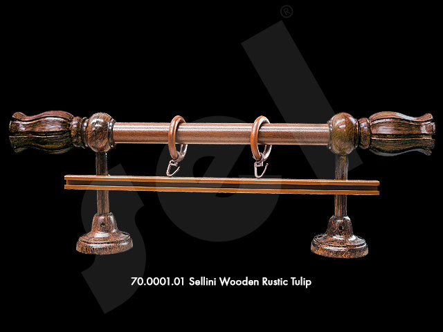 Sellini Wooden Rustic Tulip - Curtain Accessories