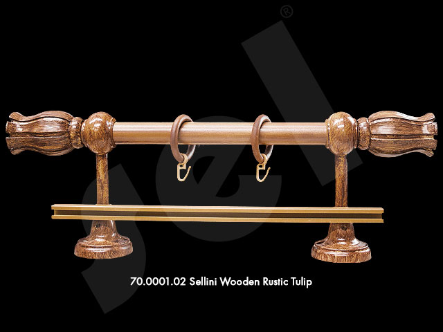 Sellini Wooden Rustic Tulip - Curtain Accessories