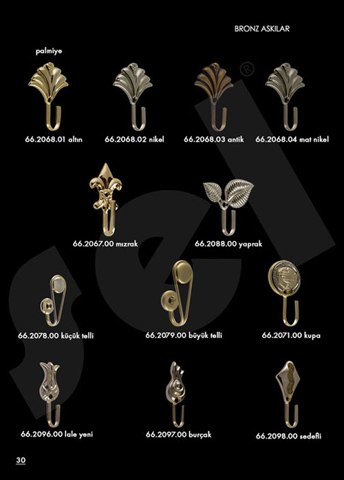 Bronz Askılar - Perde Aksesuarları