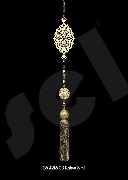 Bronz Sarkıt Püskül Dantel - Perde Aksesuarları