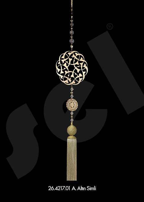 Bronz Sarkıt Püskül Safir - Perde Aksesuarları