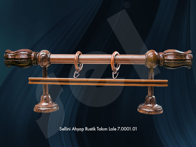 Sellini Ahşap Rustik Takım Lale- Perde Aksesuarları