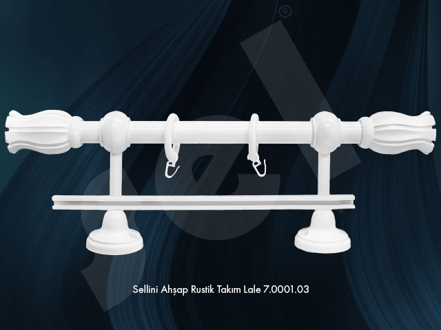 Sellini Ahşap Rustik Takım Lale- Perde Aksesuarları