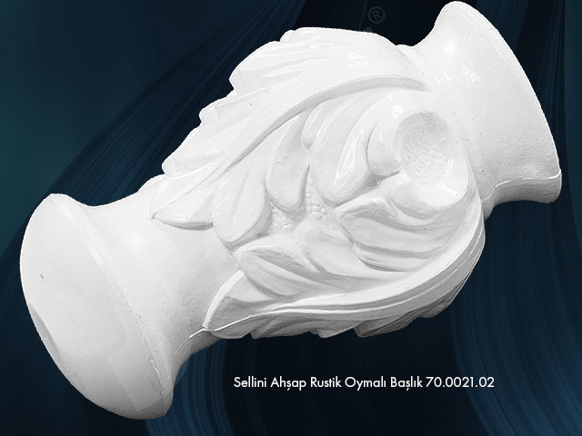 Sellini Ahşap Rustik Oymalı Başlık - Perde Aksesuarları