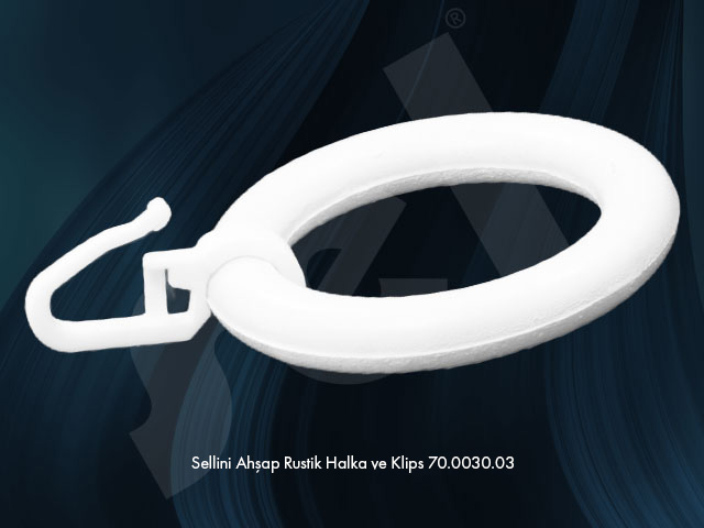 Sellini Ahşap Rustik Halka ve Klips - Perde Aksesuarları